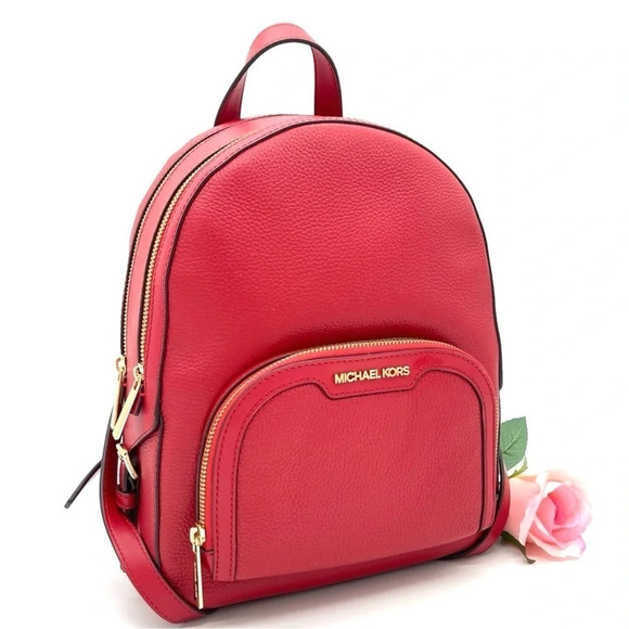 Michael Kors Medium Jaycee Backpack Red/Gold (NWT) - Picture 2 of 12